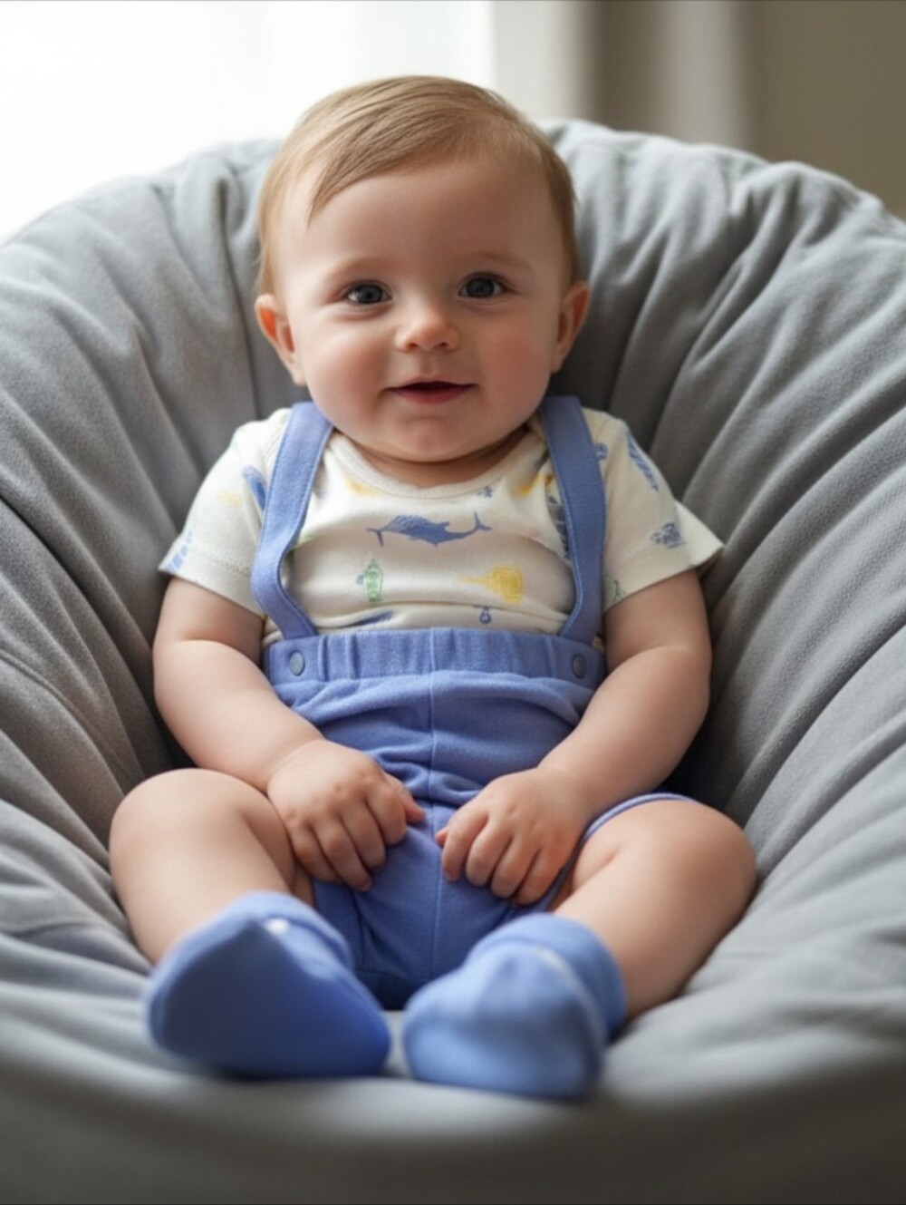Caribbean Joe Kids Outfit with Blue and Yellow Accents Baby Set Size 3-6 Months